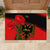 Albania Flag Day Rubber Doormat Albanian Coat Of Arms With Red Poppy - Wonder Print Shop