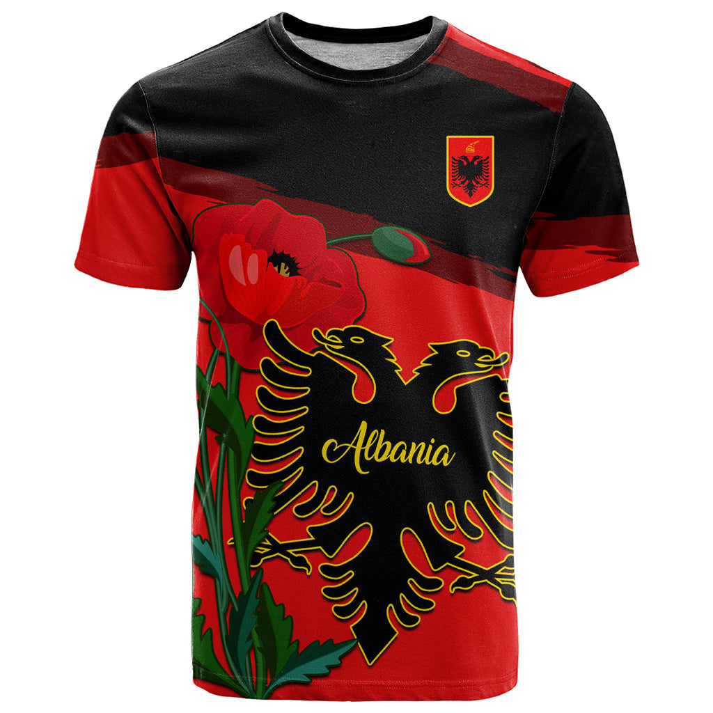 albania-flag-day-t-shirt-albanian-coat-of-arms-with-red-poppy