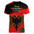 albania-flag-day-women-v-neck-t-shirt-albanian-coat-of-arms-with-red-poppy