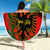 Personalised Albania Flag Day Beach Blanket Albanian Coat Of Arms With Red Poppy - Wonder Print Shop