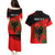 Personalised Albania Flag Day Couples Matching Puletasi Dress and Hawaiian Shirt Albanian Coat Of Arms With Red Poppy - Wonder Print Shop