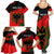 Personalised Albania Flag Day Family Matching Summer Maxi Dress and Hawaiian Shirt Albanian Coat Of Arms With Red Poppy - Wonder Print Shop