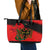 Personalised Albania Flag Day Leather Tote Bag Albanian Coat Of Arms With Red Poppy - Wonder Print Shop