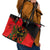 Personalised Albania Flag Day Leather Tote Bag Albanian Coat Of Arms With Red Poppy - Wonder Print Shop