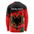 Personalised Albania Flag Day Long Sleeve Shirt Albanian Coat Of Arms With Red Poppy - Wonder Print Shop