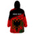 Personalised Albania Flag Day Wearable Blanket Hoodie Albanian Coat Of Arms With Red Poppy - Wonder Print Shop