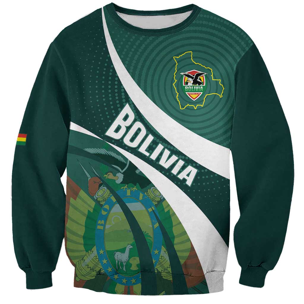 Custom Bolivia Football Sweatshirt La Verde Sporty Curves Style - Wonder Print Shop