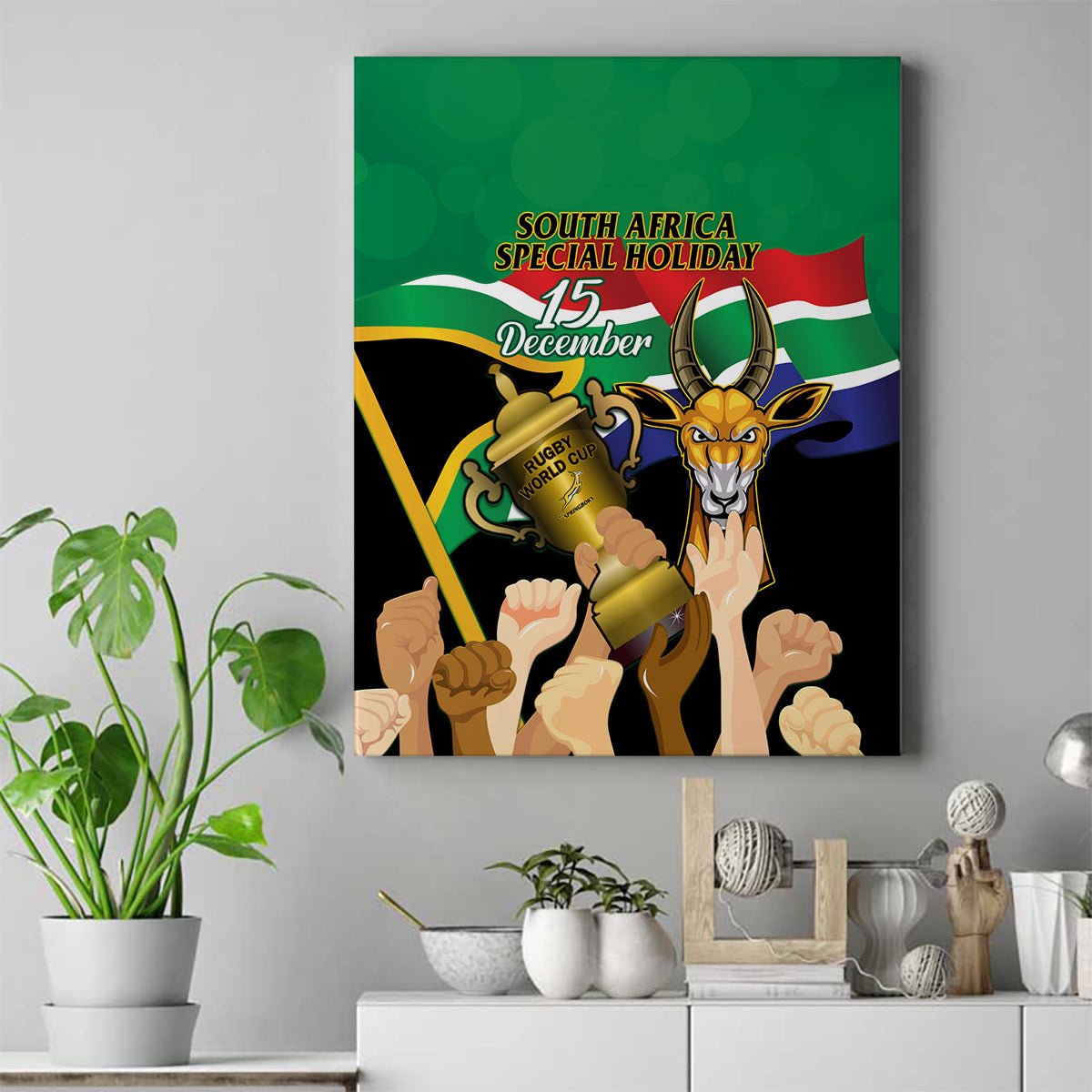 South Africa Special Holiday Canvas Wall Art Springboks Champions Celebration Rugby Is My Soul - Wonder Print Shop