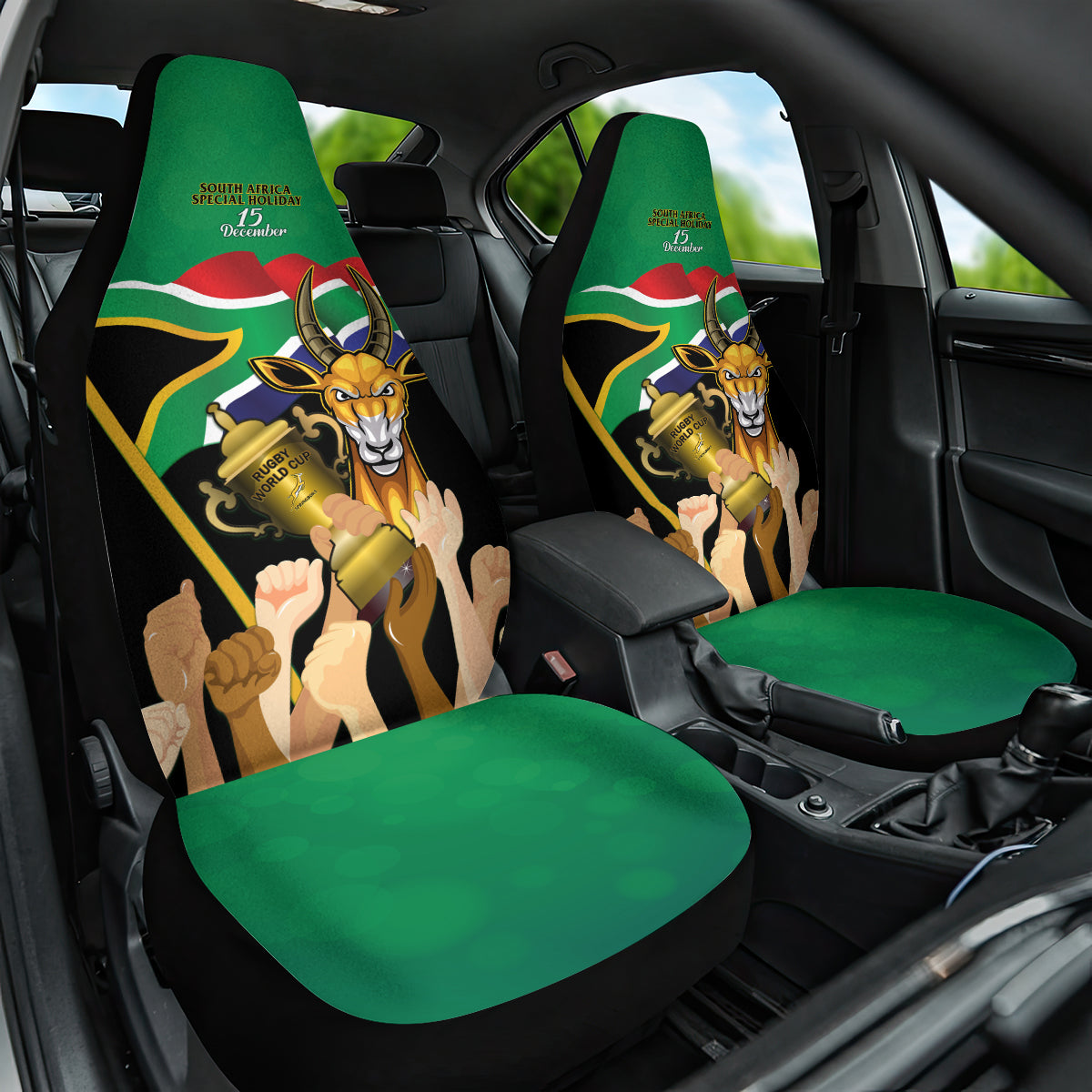 South Africa Special Holiday Car Seat Cover Springboks Champions Celebration Rugby Is My Soul - Wonder Print Shop