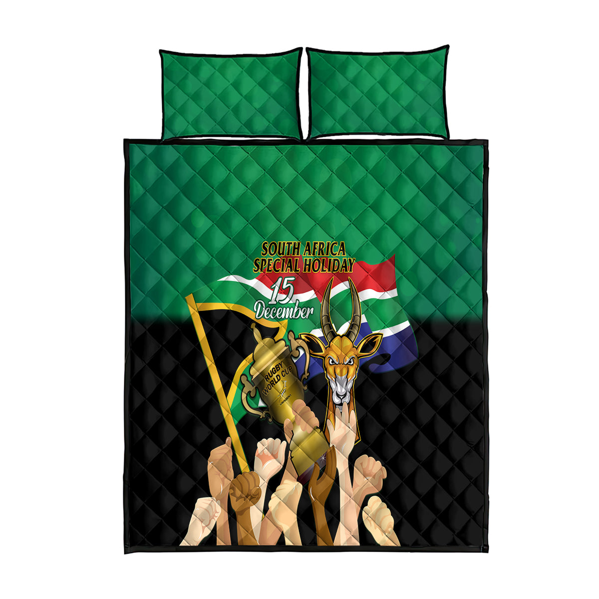 South Africa Special Holiday Quilt Bed Set Springboks Champions Celebration Rugby Is My Soul - Wonder Print Shop