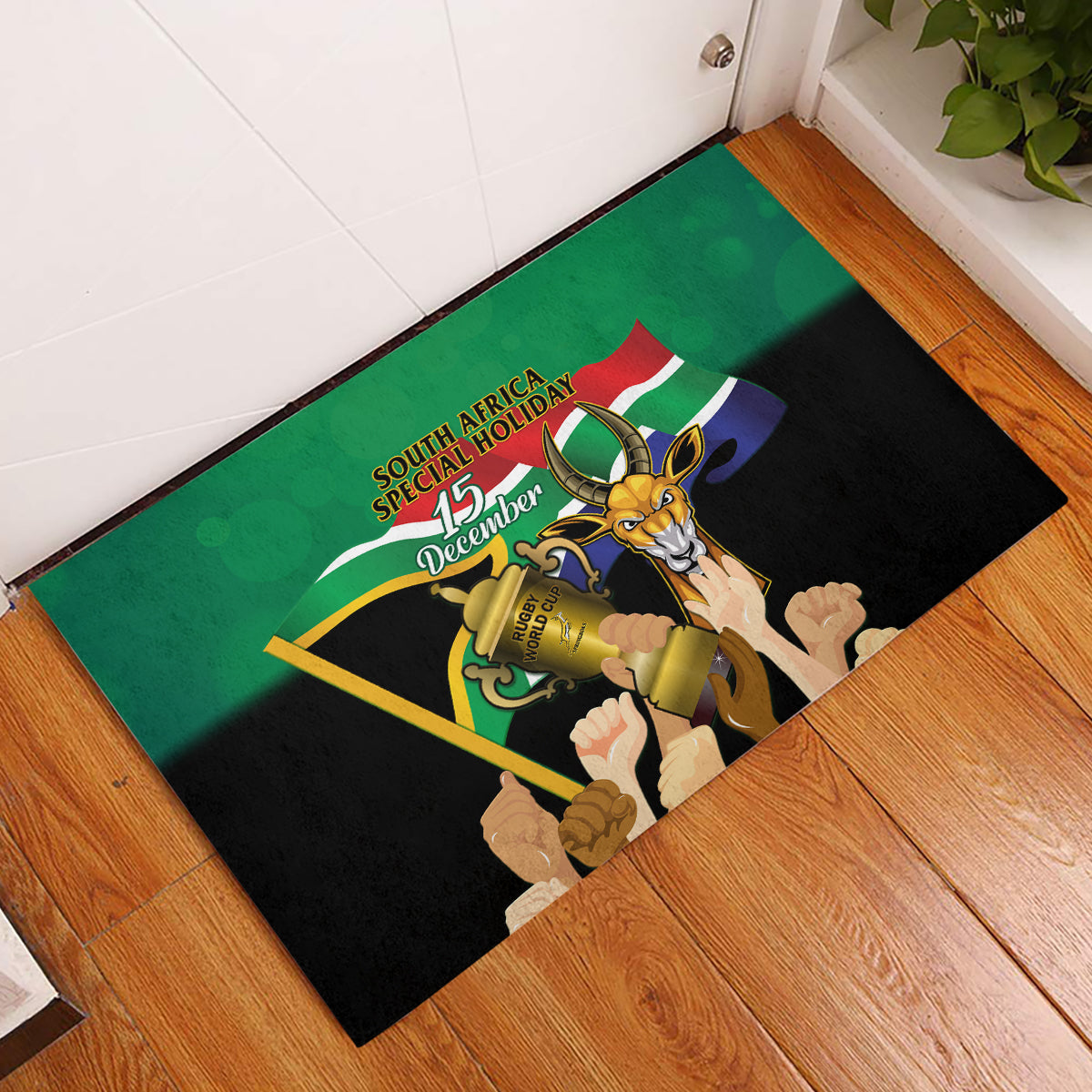 South Africa Special Holiday Rubber Doormat Springboks Champions Celebration Rugby Is My Soul - Wonder Print Shop