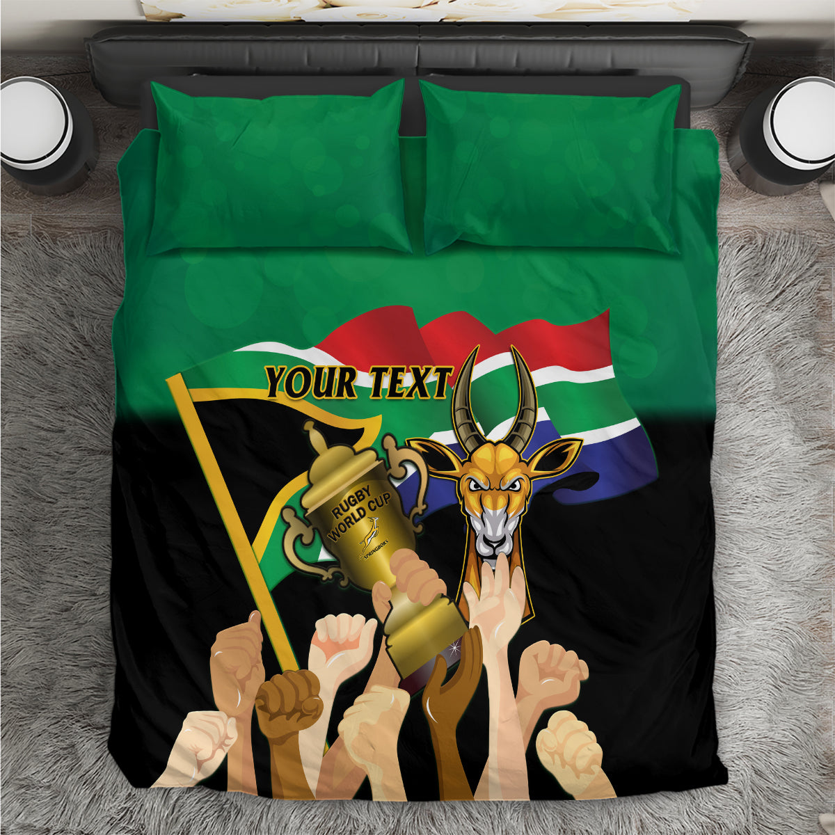 Personalised South Africa Special Holiday Bedding Set Springboks Champions Celebration Rugby Is My Soul - Wonder Print Shop