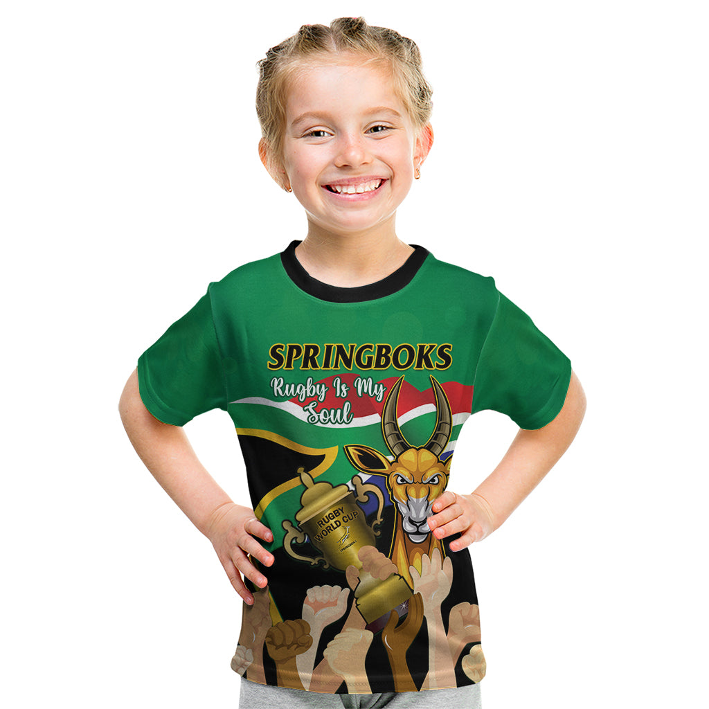 Personalised South Africa Special Holiday Kid T Shirt Springboks Champions Celebration Rugby Is My Soul - Wonder Print Shop