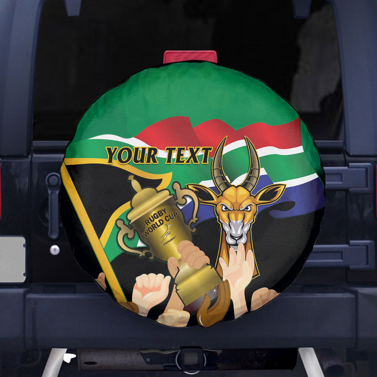 Personalised South Africa Special Holiday Spare Tire Cover Springboks Champions Celebration Rugby Is My Soul - Wonder Print Shop