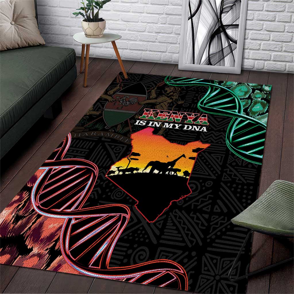 Kenya Is In My DNA Area Rug Kenyan Map Happy Jamhuri Day - Wonder Print Shop