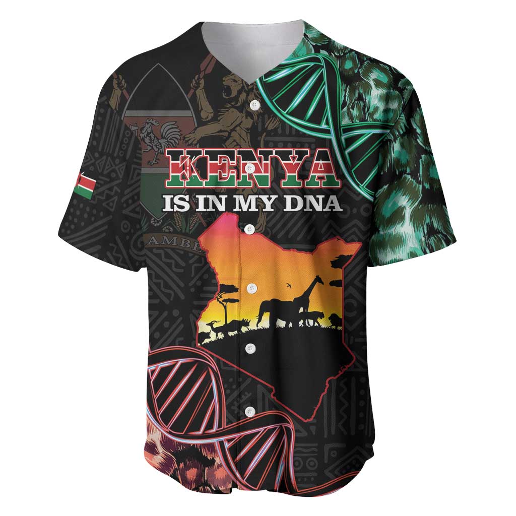 Kenya Is In My DNA Baseball Jersey Kenyan Map Happy Jamhuri Day - Wonder Print Shop