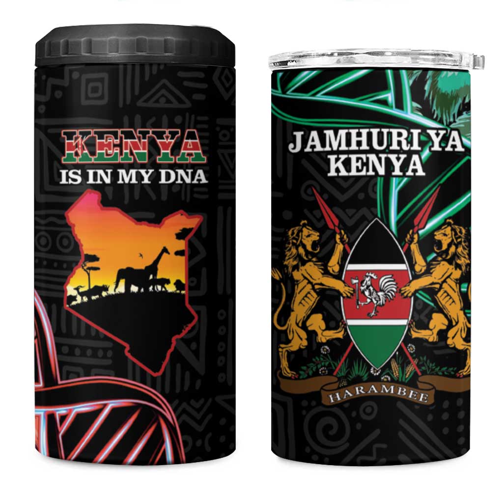 Kenya Is In My DNA 4 in 1 Can Cooler Tumbler Kenyan Map Happy Jamhuri Day - Wonder Print Shop