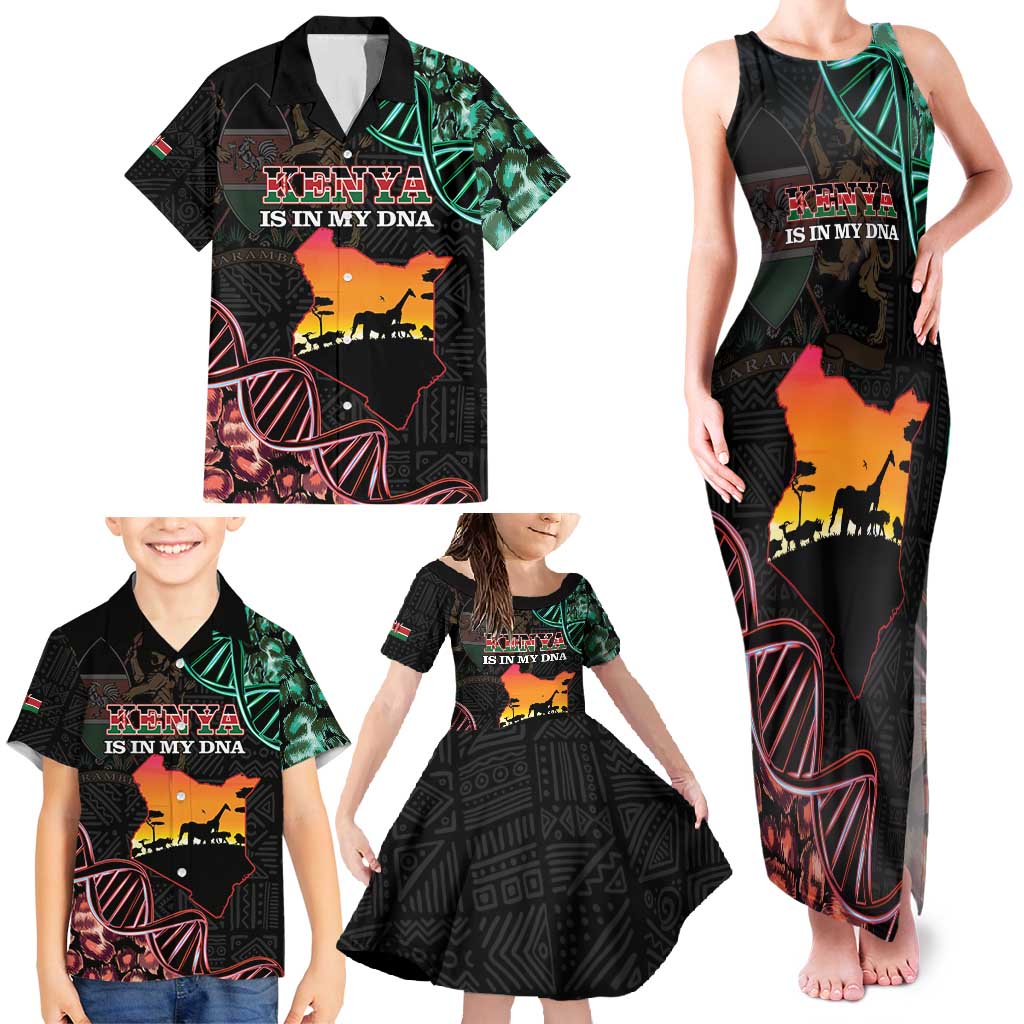 Kenya Is In My DNA Family Matching Tank Maxi Dress and Hawaiian Shirt Kenyan Map Happy Jamhuri Day - Wonder Print Shop