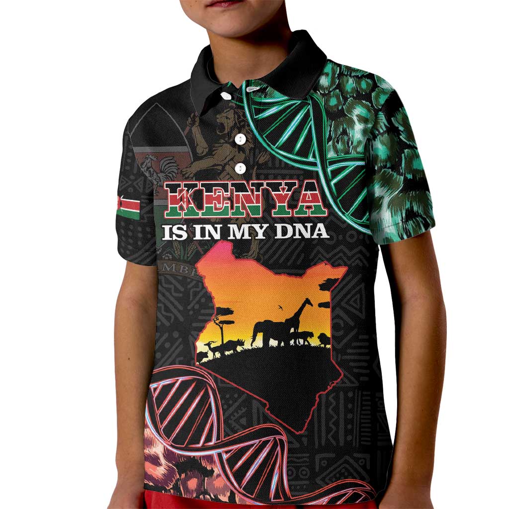 Kenya Is In My DNA Kid Polo Shirt Kenyan Map Happy Jamhuri Day - Wonder Print Shop