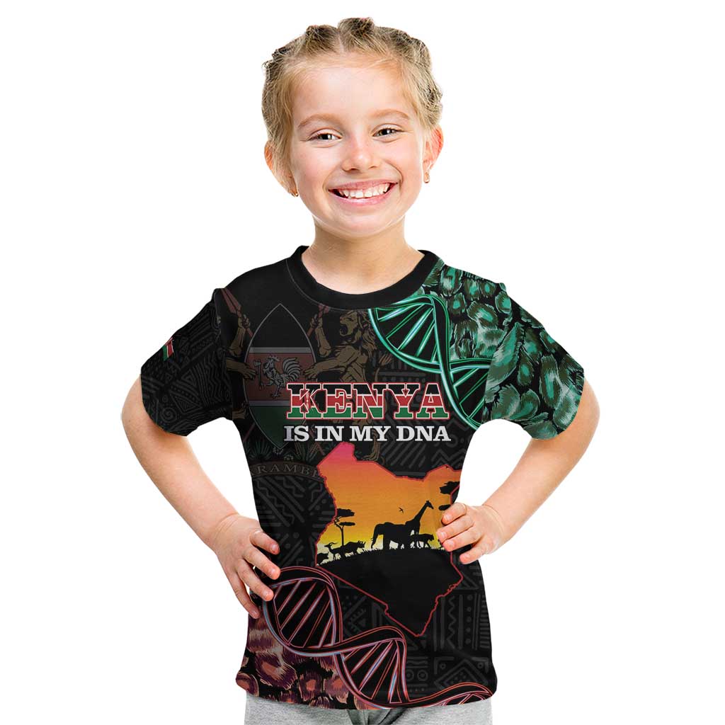 Kenya Is In My DNA Kid T Shirt Kenyan Map Happy Jamhuri Day - Wonder Print Shop