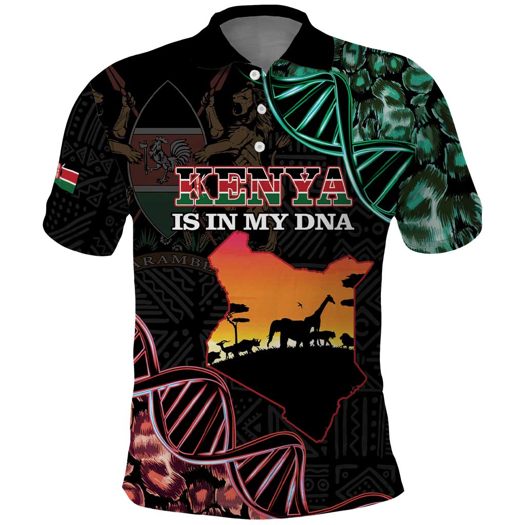 Kenya Is In My DNA Polo Shirt Kenyan Map Happy Jamhuri Day - Wonder Print Shop