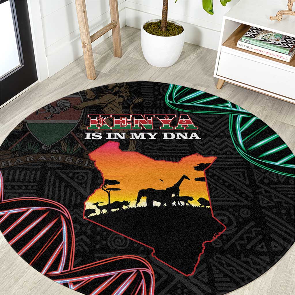 Kenya Is In My DNA Round Carpet Kenyan Map Happy Jamhuri Day