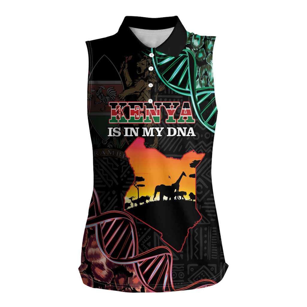 Kenya Is In My DNA Women Sleeveless Polo Shirt Kenyan Map Happy Jamhuri Day - Wonder Print Shop