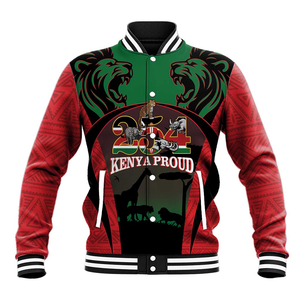 Proud Kenya 254 Baseball Jacket Kenyan Safari Animals - Wonder Print Shop