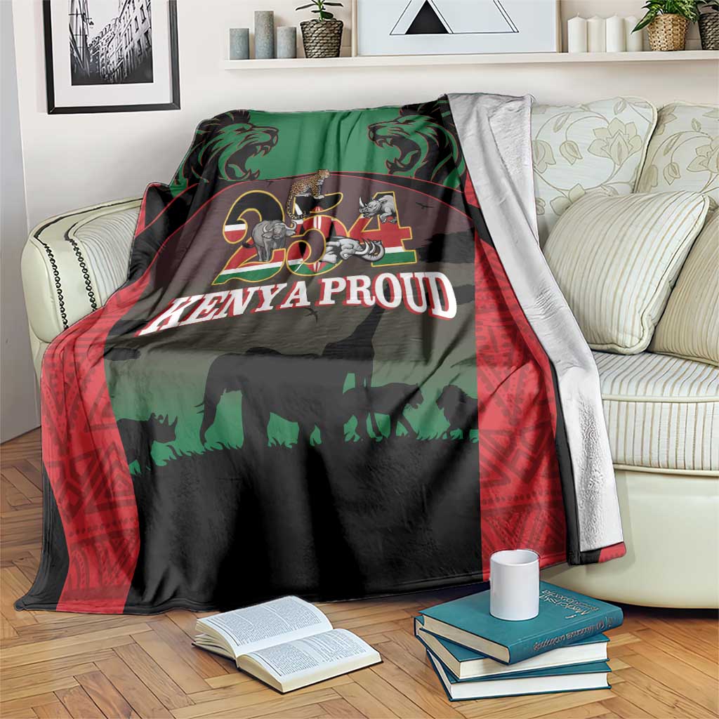 Proud Kenya 254 Blanket Kenyan Safari Animals