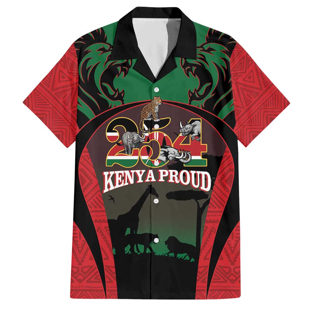 Proud Kenya 254 Hawaiian Shirt Kenyan Safari Animals - Wonder Print Shop