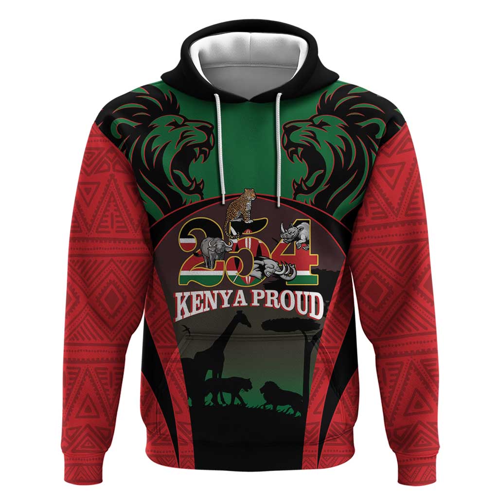 Proud Kenya 254 Hoodie Kenyan Safari Animals