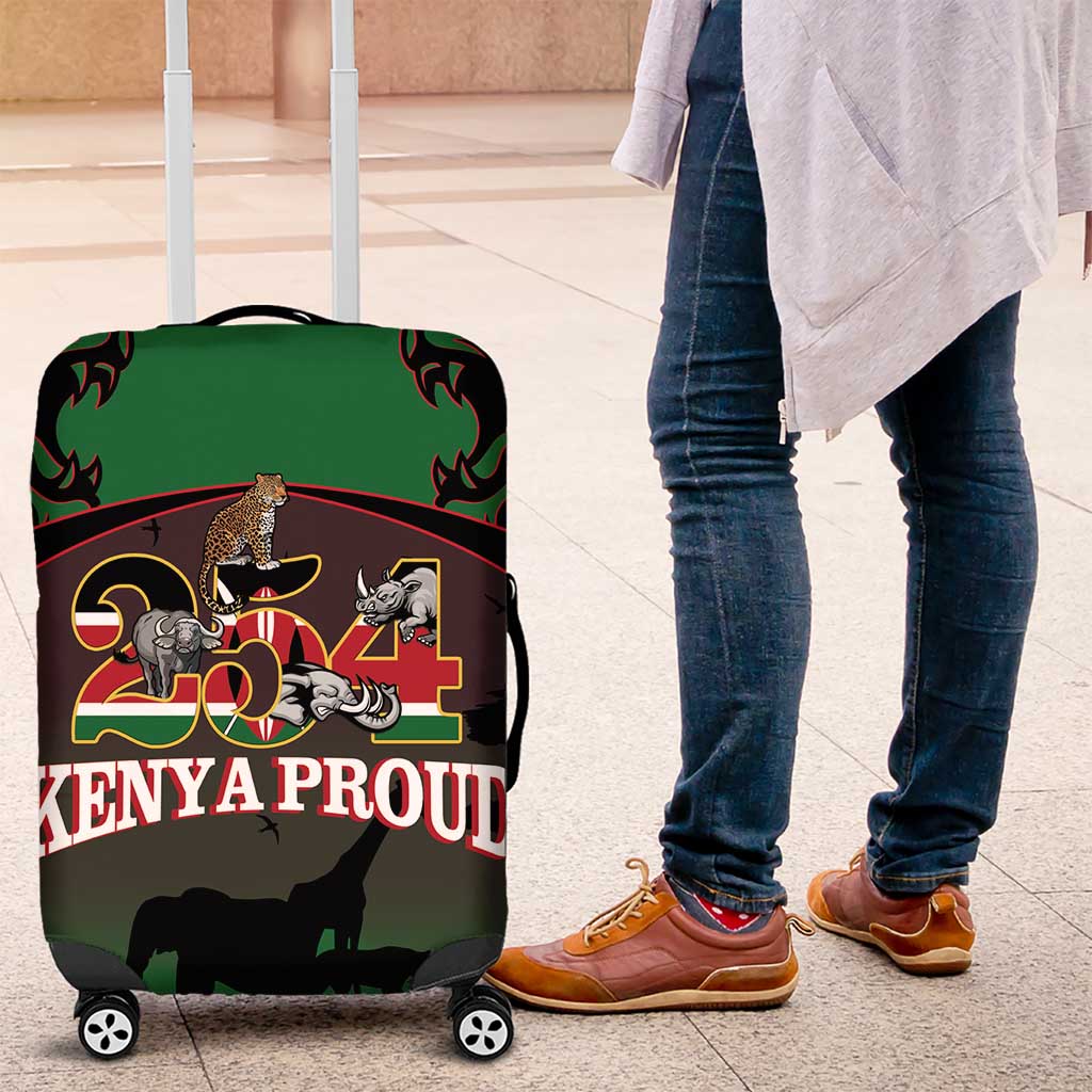 Proud Kenya 254 Luggage Cover Kenyan Safari Animals - Wonder Print Shop