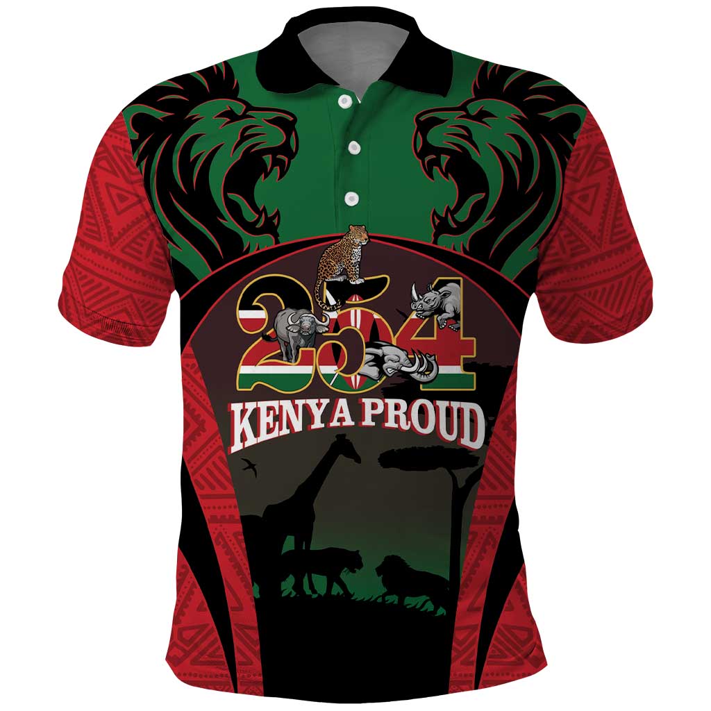 Proud Kenya 254 Polo Shirt Kenyan Safari Animals - Wonder Print Shop