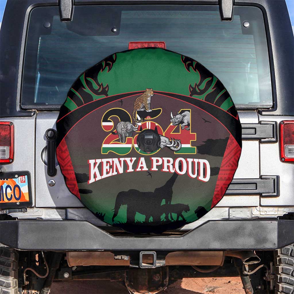 Proud Kenya 254 Spare Tire Cover Kenyan Safari Animals - Wonder Print Shop