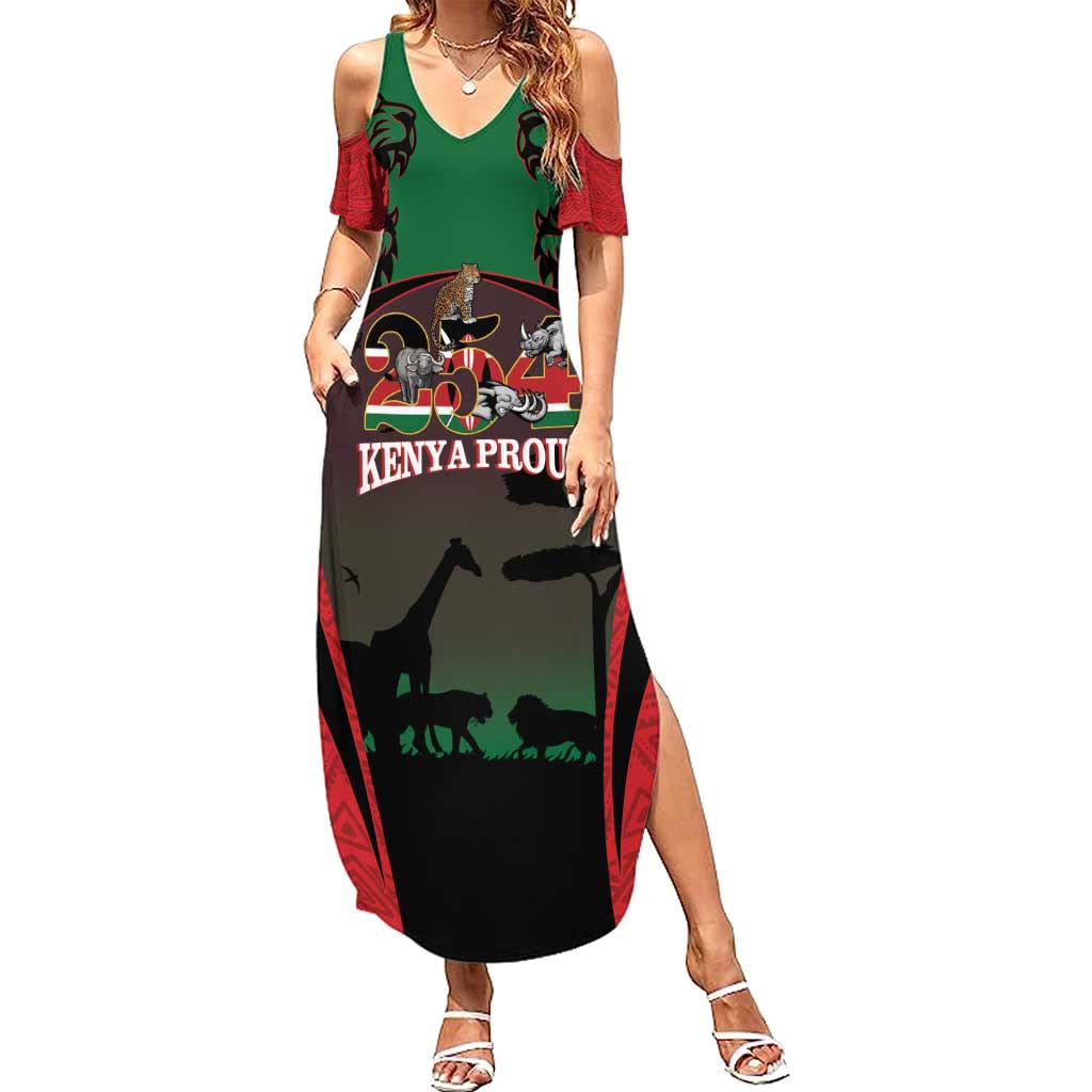 Proud Kenya 254 Summer Maxi Dress Kenyan Safari Animals - Wonder Print Shop