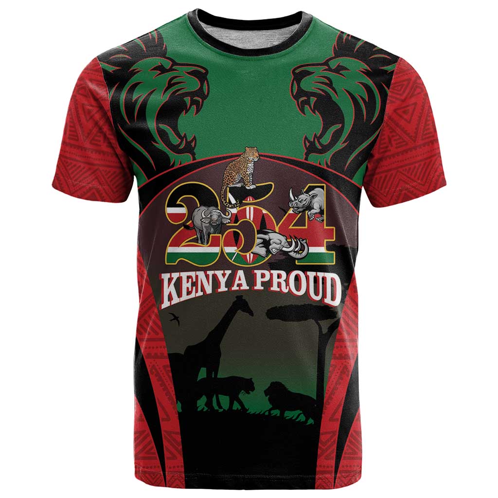 Proud Kenya 254 T Shirt Kenyan Safari Animals - Wonder Print Shop