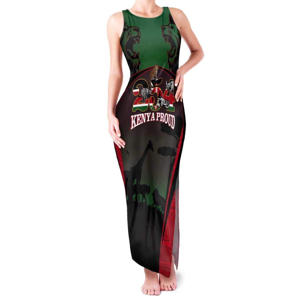 Proud Kenya 254 Tank Maxi Dress Kenyan Safari Animals - Wonder Print Shop