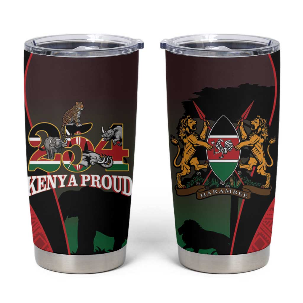 Proud Kenya 254 Tumbler Cup Kenyan Safari Animals - Wonder Print Shop