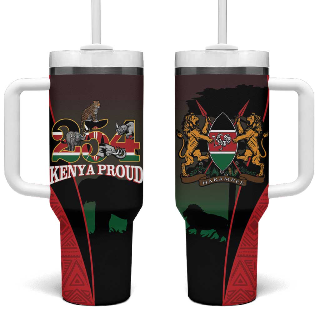 Proud Kenya 254 Tumbler With Handle Kenyan Safari Animals - Wonder Print Shop