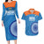 Custom India Cricket Couples Matching Long Sleeve Bodycon Dress and Hawaiian Shirt Go Women In Blue - Wonder Print Shop