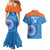 Custom India Cricket Couples Matching Mermaid Dress and Hawaiian Shirt Go Women In Blue - Wonder Print Shop