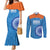 Custom India Cricket Couples Matching Mermaid Dress and Long Sleeve Button Shirt Go Women In Blue