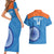 Custom India Cricket Couples Matching Short Sleeve Bodycon Dress and Hawaiian Shirt Go Women In Blue - Wonder Print Shop