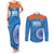 Custom India Cricket Couples Matching Tank Maxi Dress and Long Sleeve Button Shirt Go Women In Blue - Wonder Print Shop