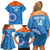 Custom India Cricket Family Matching Off Shoulder Short Dress and Hawaiian Shirt Go Women In Blue - Wonder Print Shop