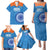 Custom India Cricket Family Matching Puletasi and Hawaiian Shirt Go Women In Blue - Wonder Print Shop