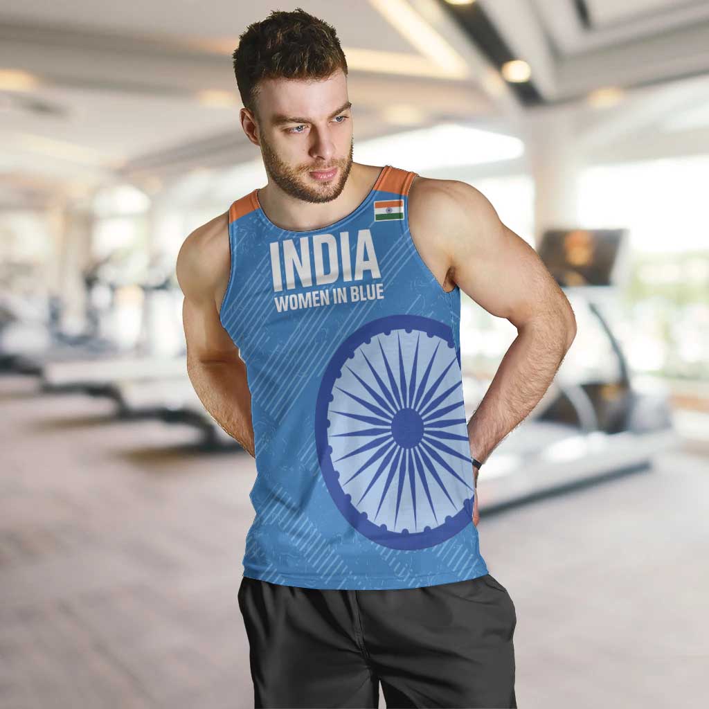 Custom India Cricket Men Tank Top Go Women In Blue