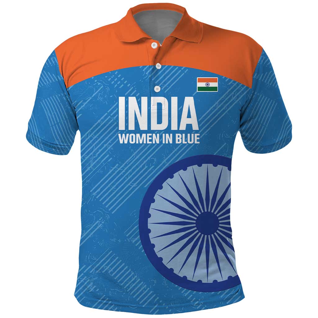 Custom India Cricket Polo Shirt Go Women In Blue - Wonder Print Shop