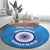 Custom India Cricket Round Carpet Go Women In Blue