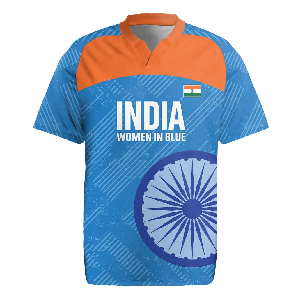 Custom India Cricket Rugby Jersey Go Women In Blue